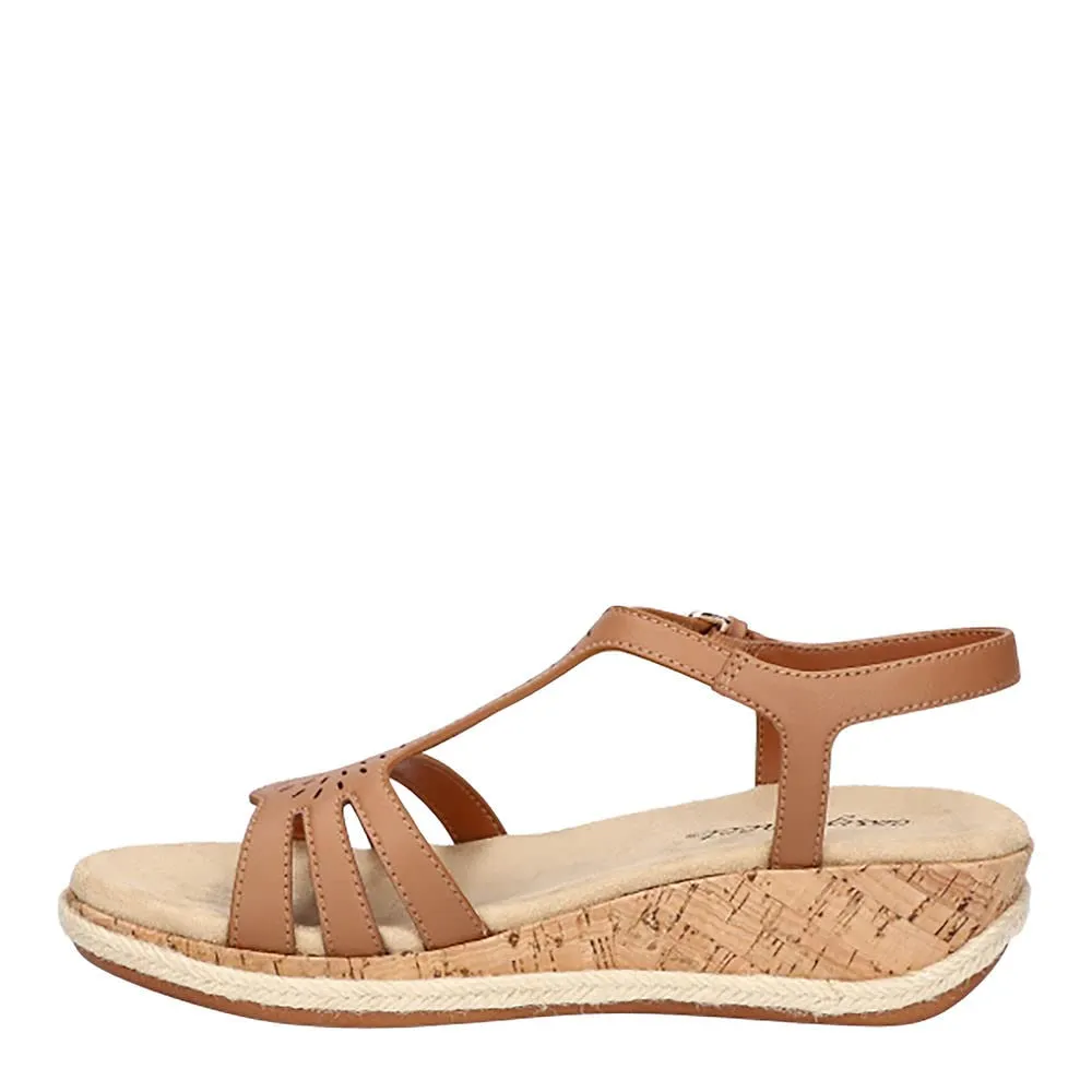 Easy Street Women's Dorinda Wedge Sandal, Tan, 7