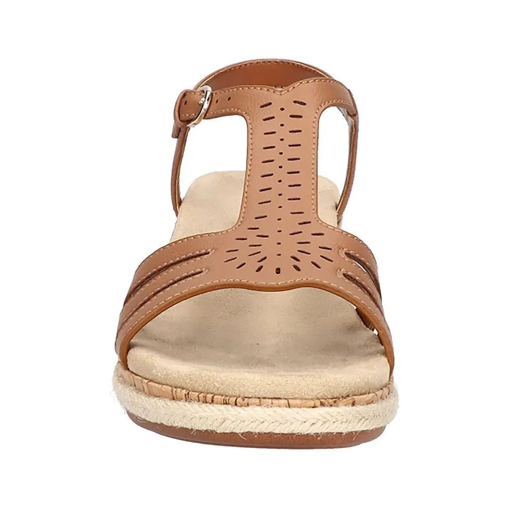 Easy Street Women's Dorinda Wedge Sandal, Tan, 7