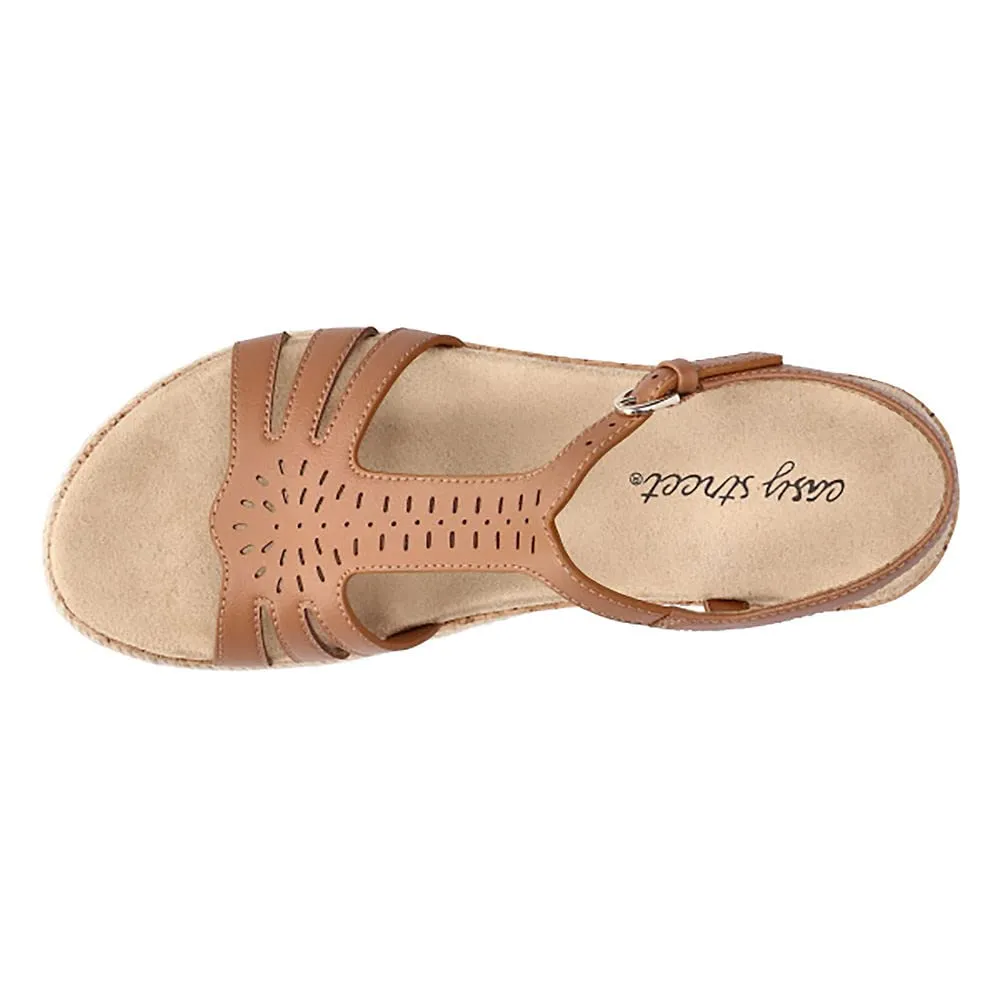 Easy Street Women's Dorinda Wedge Sandal, Tan, 7