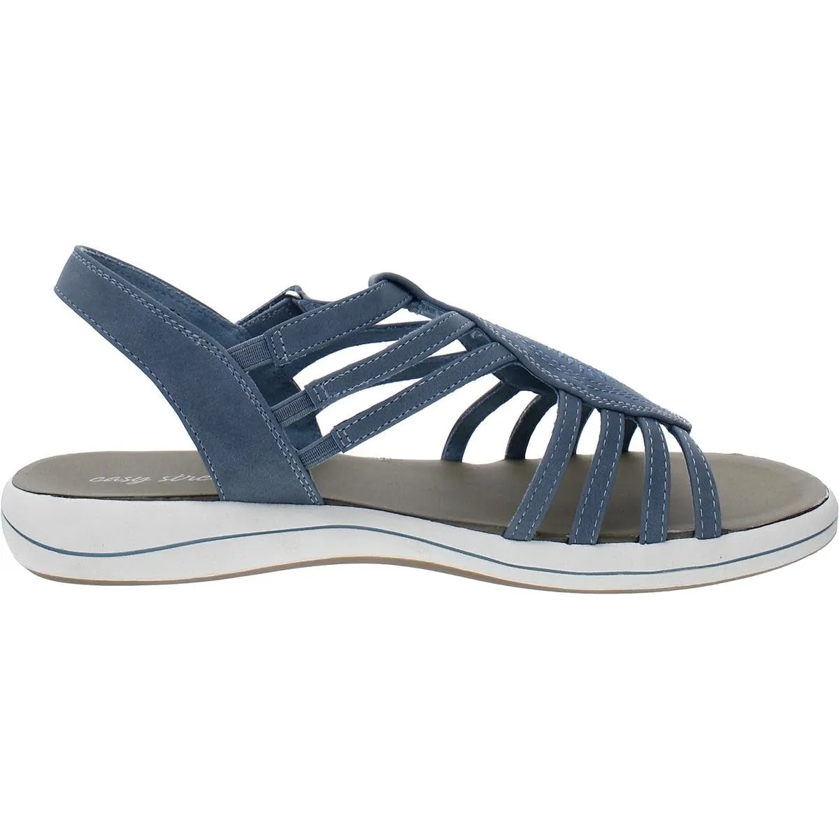 Easy Street Women's Gemi Flat Sandal, Denim, 7