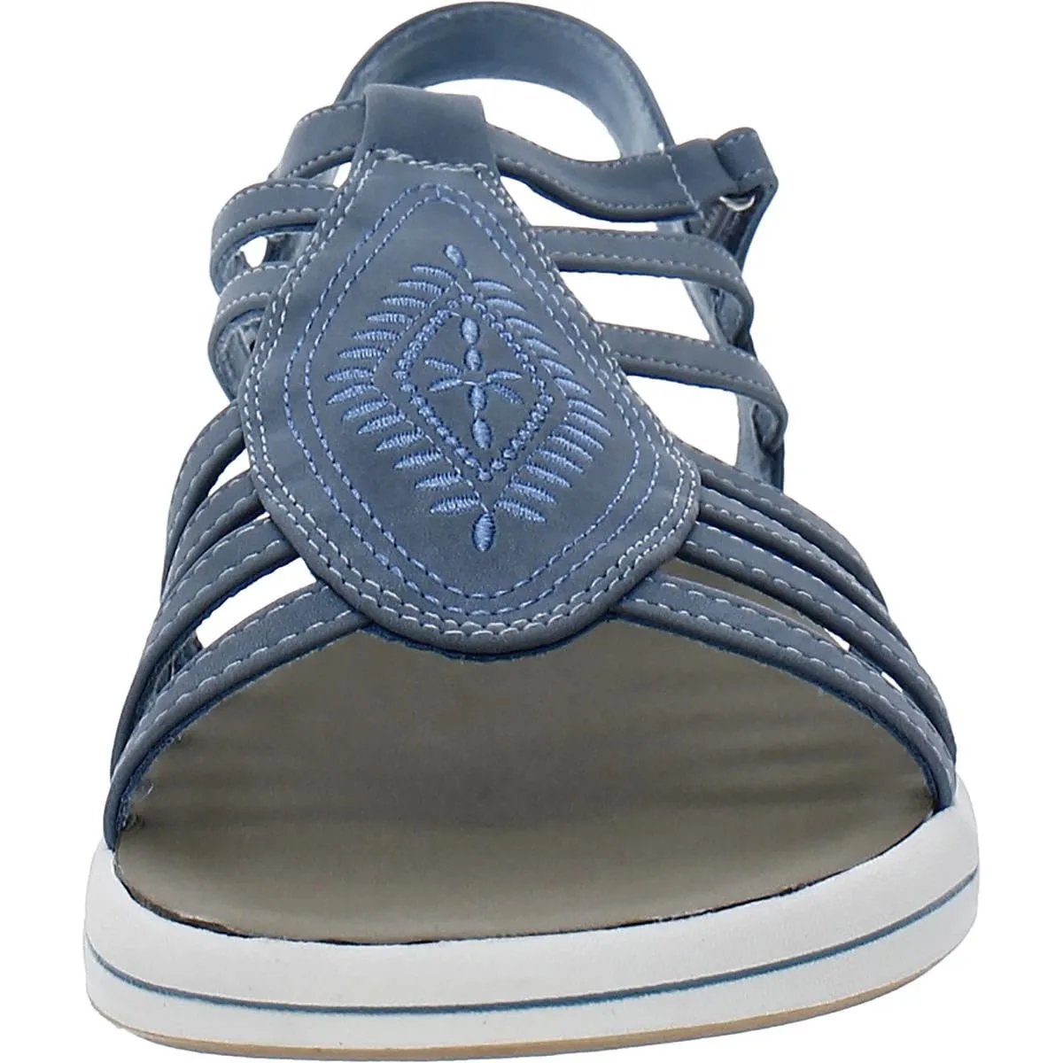 Easy Street Women's Gemi Flat Sandal, Denim, 7