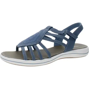 Easy Street Women's Gemi Flat Sandal, Denim, 7