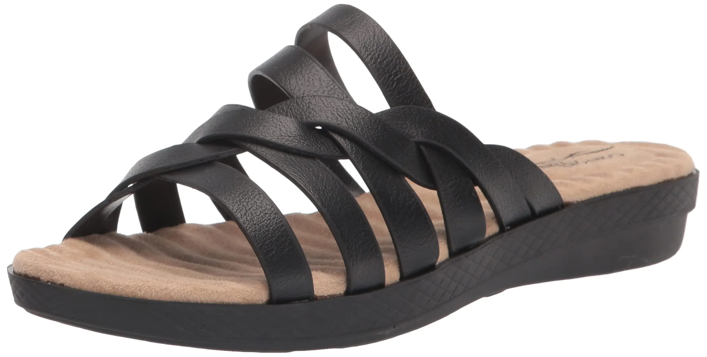 Easy Street Women's Sheri Wedge Sandal, Black, 10 X-Wide