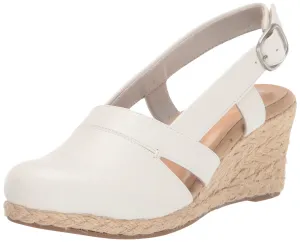 Easy Street womens Stargaze Wedge Sandal, White, 9.5 US