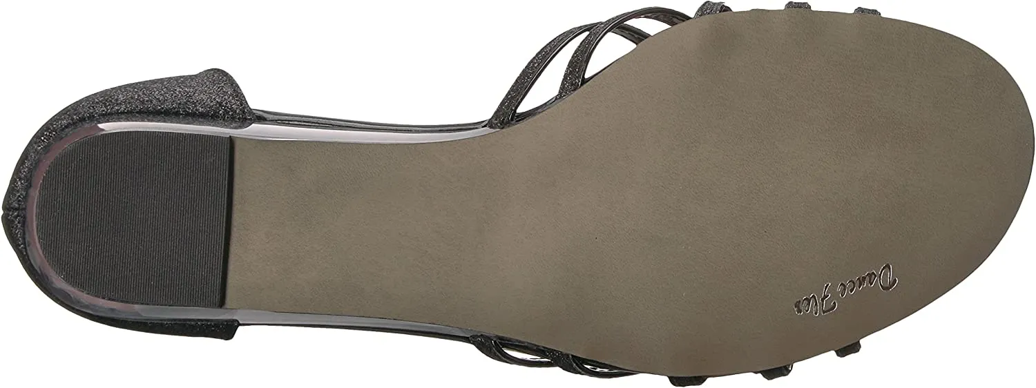 Easy Street Women's Tarrah Wedge Sandal, Black Glitter, 8.5 M US