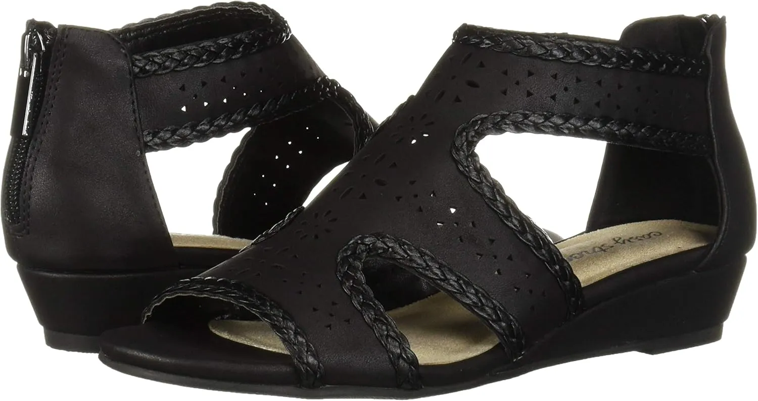 Easy Street Women's Thelma Dress Casual Sandal with Back Zipper Wedge