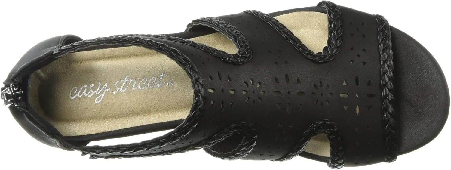 Easy Street Women's Thelma Dress Casual Sandal with Back Zipper Wedge