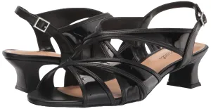 Easy Street Women's Tristen Heeled Sandal, Black, 7 Wide
