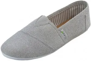 EasySteps Women's Canvas Slip-On Shoes with Padded Insole (6, 308l Silver)