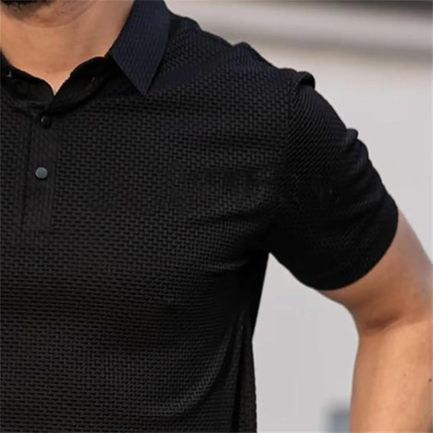 Elavure - The Prestigio Polo Shirt Men's Short Sleeve Solid Stretch Pique Polo Shirt Quick Dry Casual Workout Tshirt