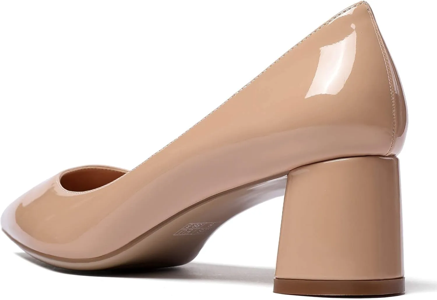 Eldof Women's Chunky Block Low Heels Closed Pointy Toe Classic Pumps Comfort Slip-on Party Evening Dress Heeled Shoes 5 CM