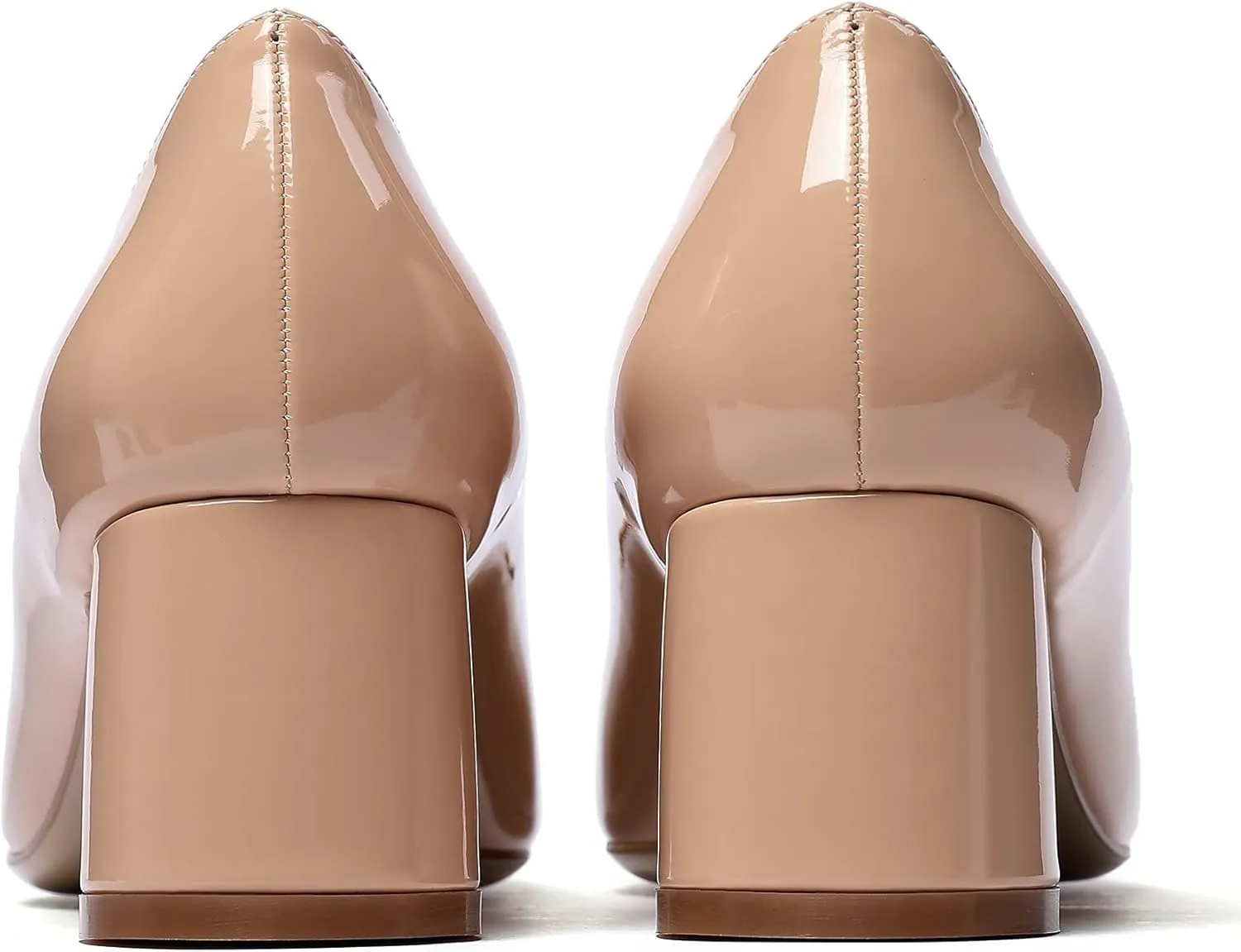 Eldof Women's Chunky Block Low Heels Closed Pointy Toe Classic Pumps Comfort Slip-on Party Evening Dress Heeled Shoes 5 CM
