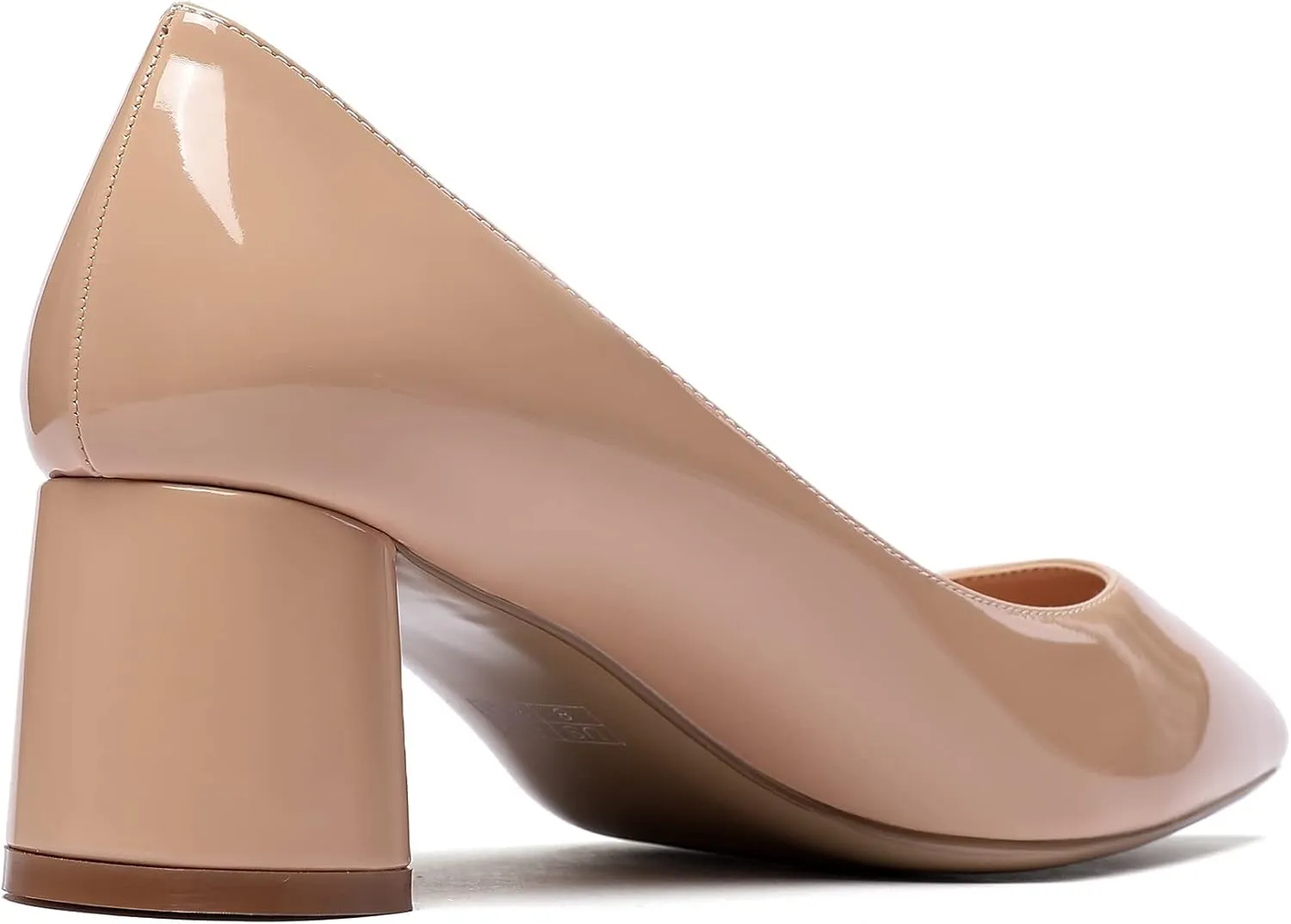 Eldof Women's Chunky Block Low Heels Closed Pointy Toe Classic Pumps Comfort Slip-on Party Evening Dress Heeled Shoes 5 CM