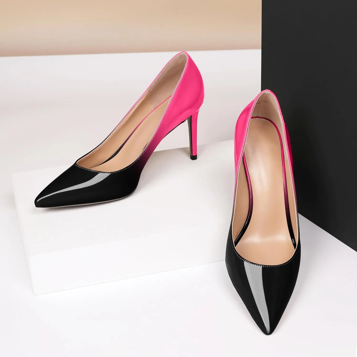 Eldof Women's High Heel Pumps - Classy Pointy Toe Pumps_- Office Wedding Party Event Comfort Heels