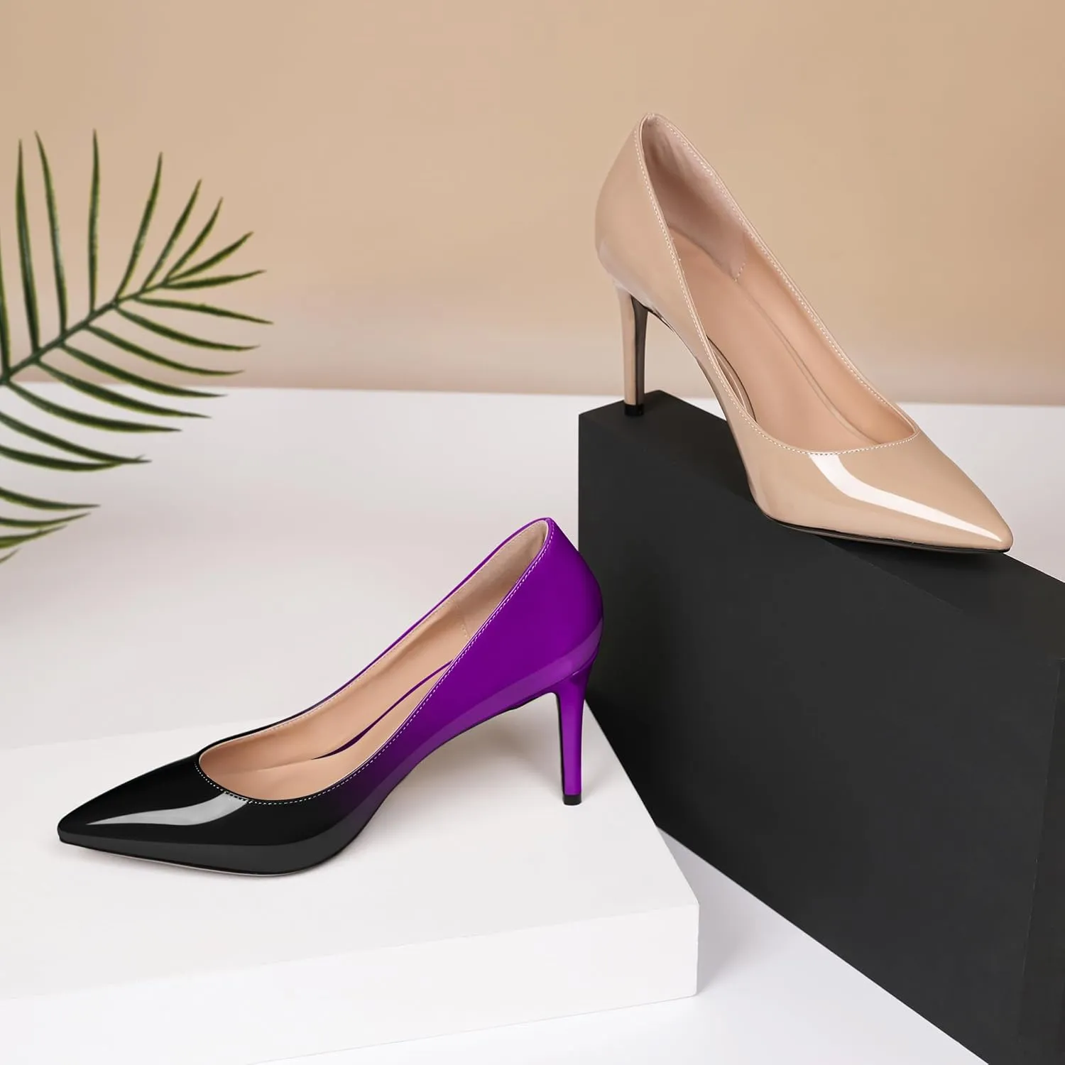 Eldof Women's High Heel Pumps - Classy Pointy Toe Pumps_- Office Wedding Party Event Comfort Heels