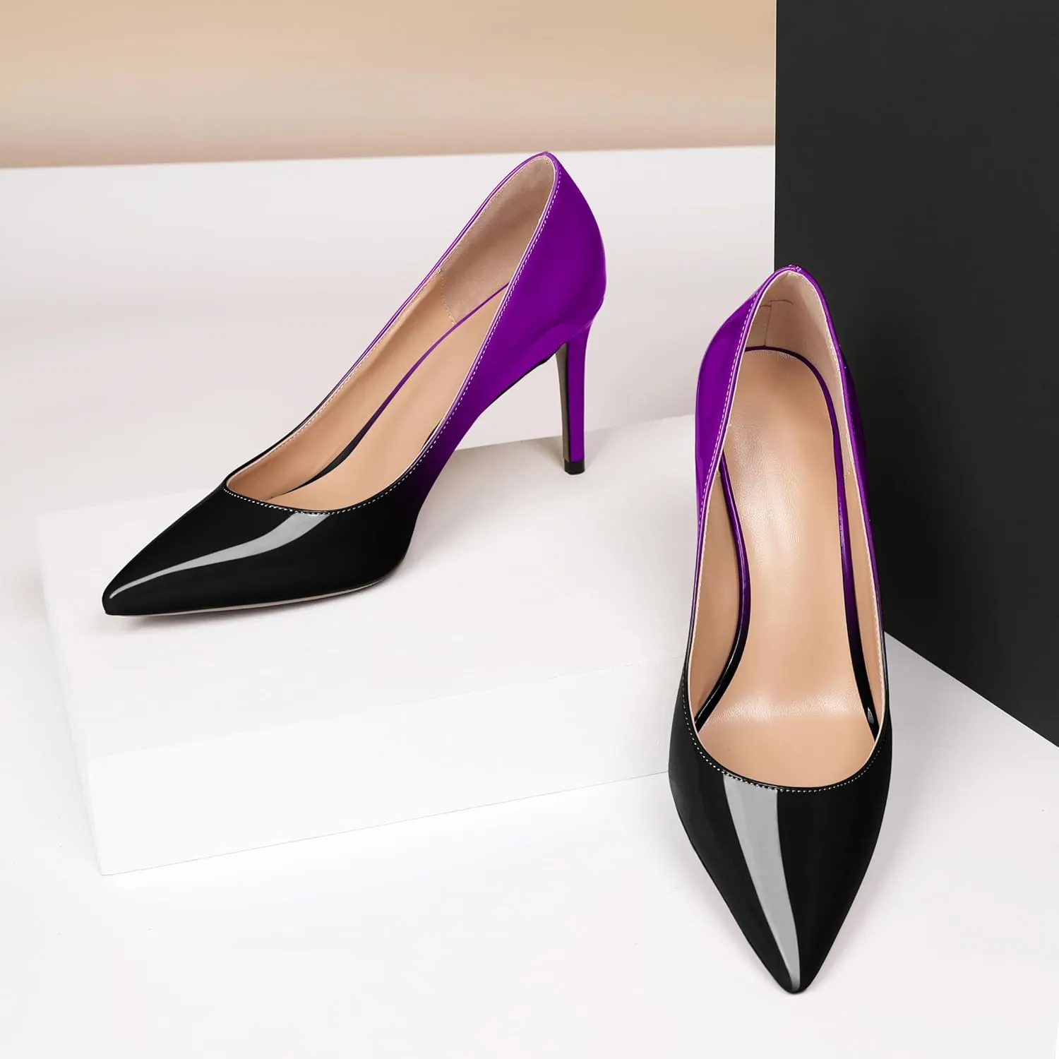 Eldof Women's High Heel Pumps - Classy Pointy Toe Pumps_- Office Wedding Party Event Comfort Heels
