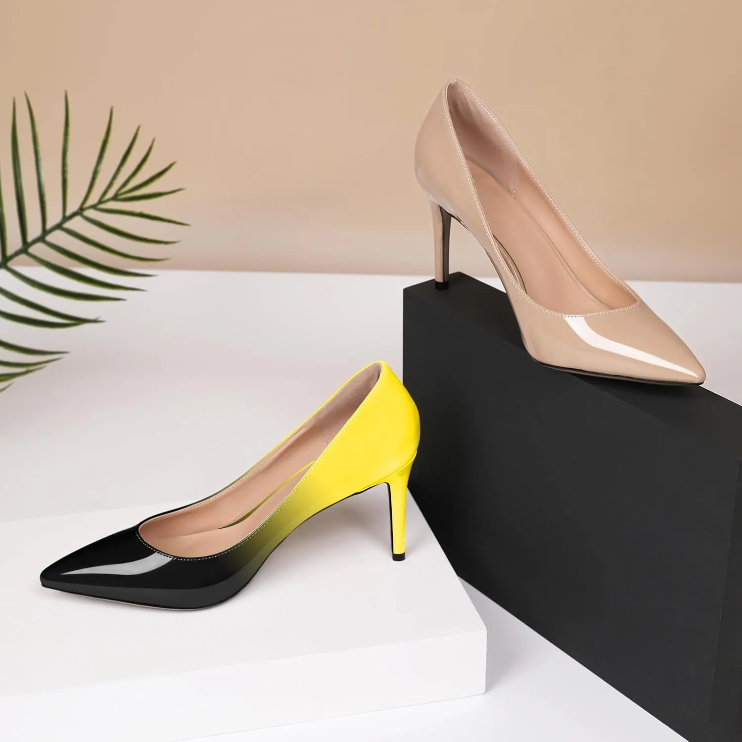 Eldof Women's High Heel Pumps - Classy Pointy Toe Pumps_- Office Wedding Party Event Comfort Heels