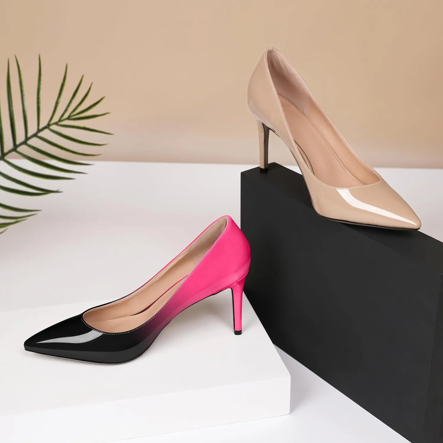 Eldof Women's High Heel Pumps - Classy Pointy Toe Pumps_- Office Wedding Party Event Comfort Heels