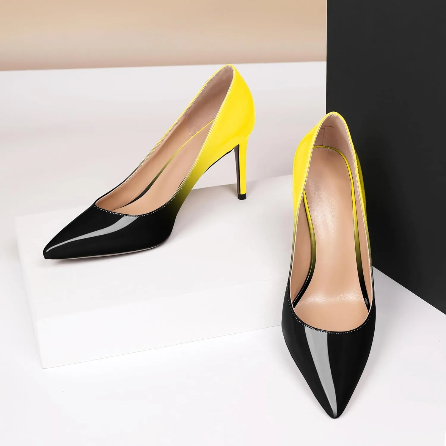 Eldof Women's High Heel Pumps - Classy Pointy Toe Pumps_- Office Wedding Party Event Comfort Heels