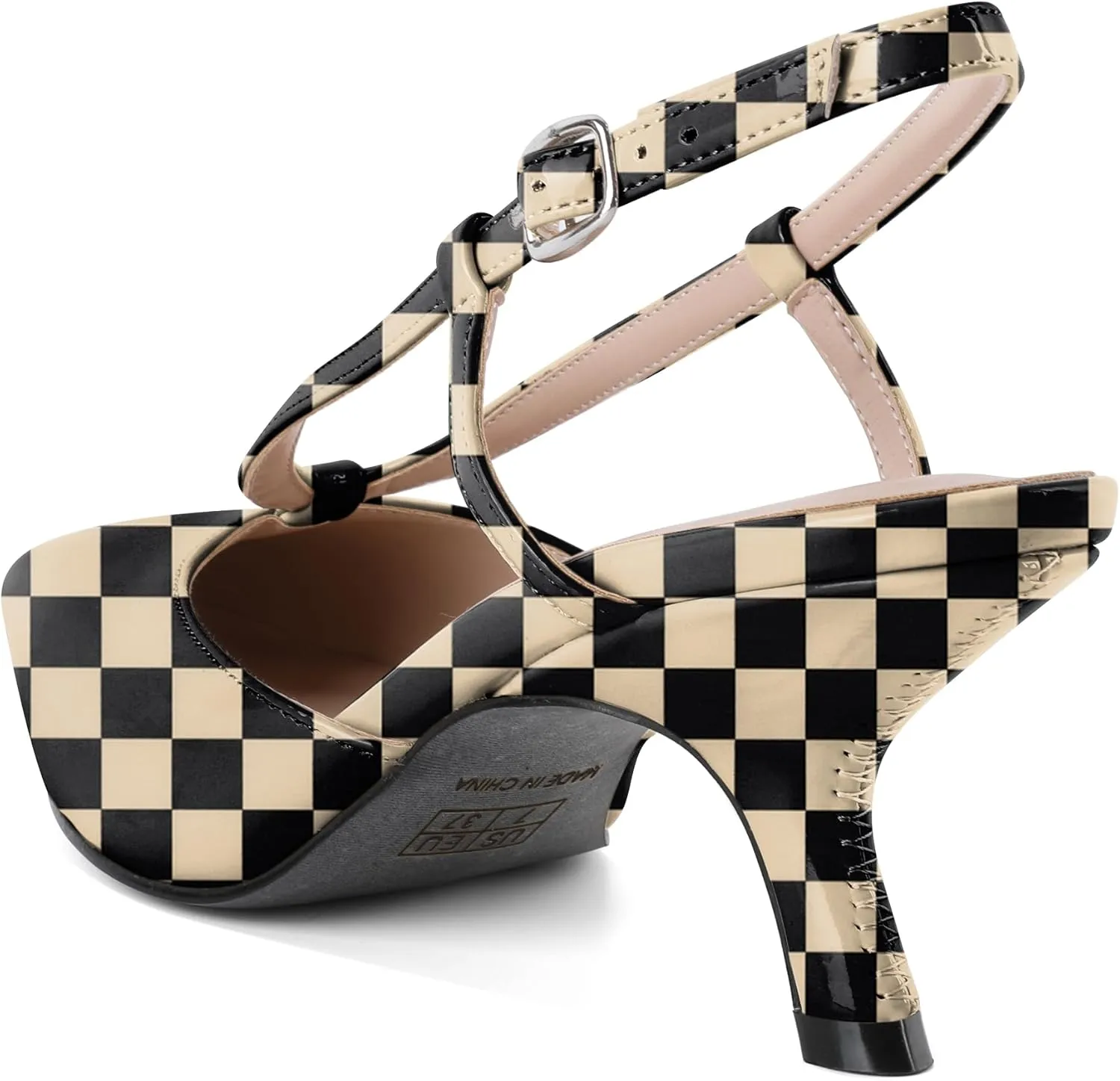 Eldof Womens Kitten Heel Pointed Toe Slingback Slip On Pumps Shoes Women Dress Low Heels 2.5 Inches