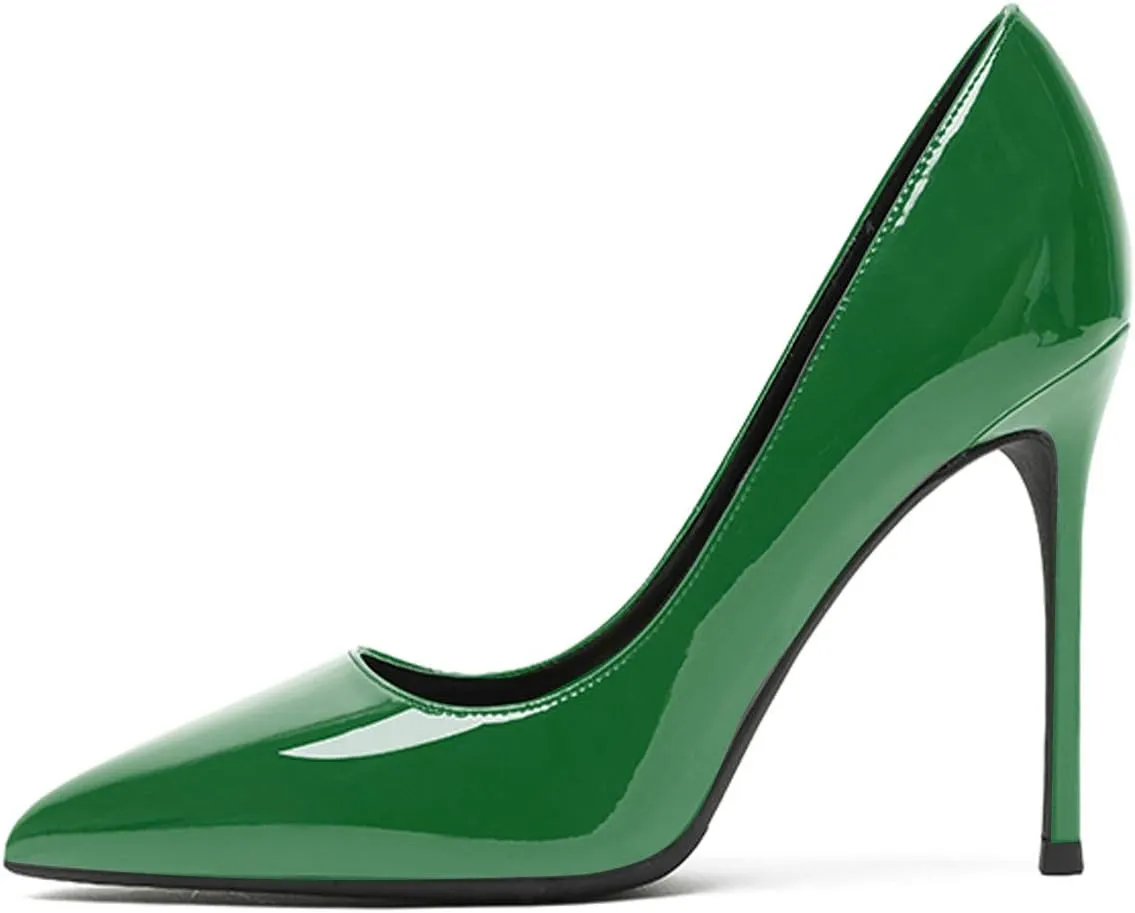 Eldof Womens Pointed Toe Pumps High Heel Stilettos Classic Slip On 4" Heels Wedding Party Office Pumps for Women