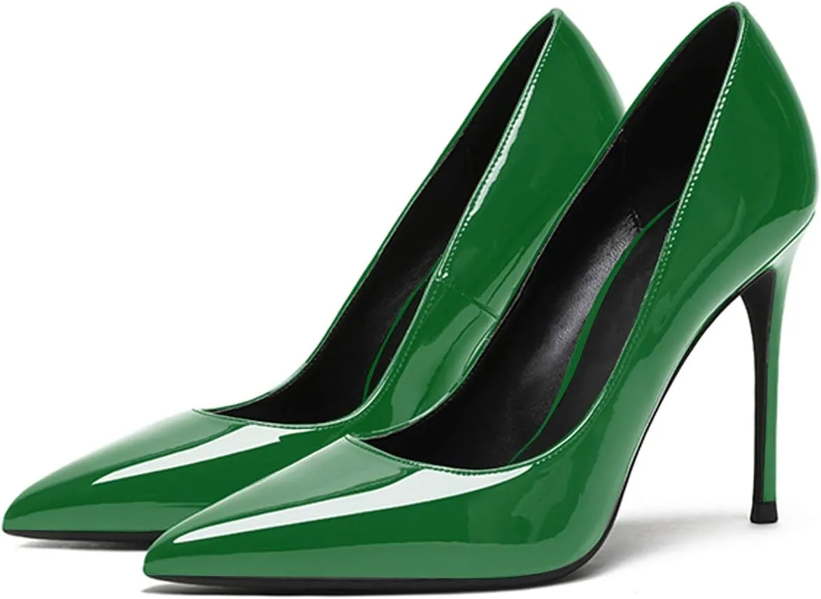 Eldof Womens Pointed Toe Pumps High Heel Stilettos Classic Slip On 4" Heels Wedding Party Office Pumps for Women