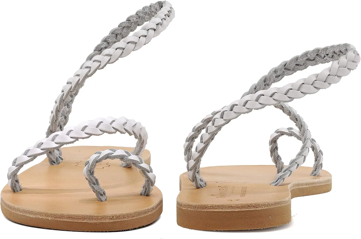 Emmanuela Ancient Greek Handmade Braided Leather Sandals, Quality Ankle Strap Slip on Summer Shoes for Women, Open Toe Flat Sandals, Boho Chic Sandals