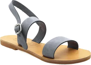 Emmanuela Greek Handmade Leather Flat Sandals, Quality Summer Shoes for Women with adjustable buckle strap, Open Toe Strappy Sandals, Boho Chic Slingback Sandals