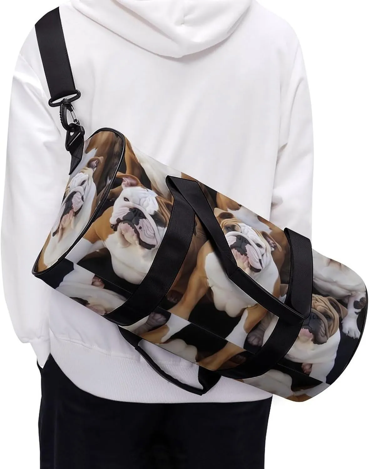 English Bulldogs Duffel Bag for Men Women Gym Bag Sports Small Overnight Bag for Travel Weekender