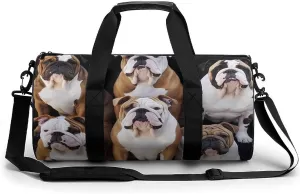 English Bulldogs Duffel Bag for Men Women Gym Bag Sports Small Overnight Bag for Travel Weekender