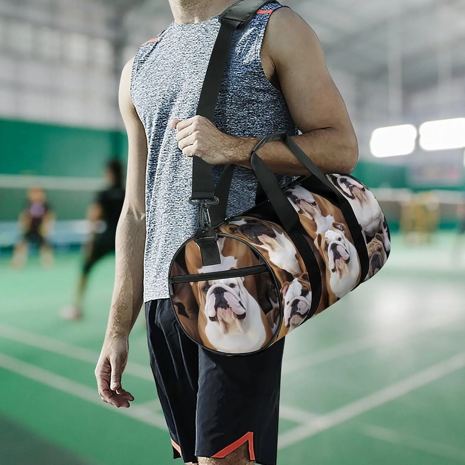 English Bulldogs Duffel Bag for Men Women Gym Bag Sports Small Overnight Bag for Travel Weekender