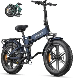 ENGWE Engine Pro 2.0 1200W Peak Power 75N.m Torque Sensor Ebike, 4.0 * 20” Fat Tire Folding Electric Bike for Adults, 52V 16AH Battery Up to 28MPH 68Mile Long Range, Full Suspension All Terrain