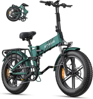 ENGWE Engine Pro 2.0 1200W Peak Power 75N.m Torque Sensor Ebike, 4.0 * 20” Fat Tire Folding Electric Bike for Adults, 52V 16AH Battery Up to 28MPH 68Mile Long Range, Full Suspension All Terrain