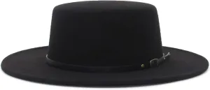 EOZY Women Men Classic Felt Fedora Hat Wide Brim Flat Top Jazz Panama Hat Casual Party Church Hat