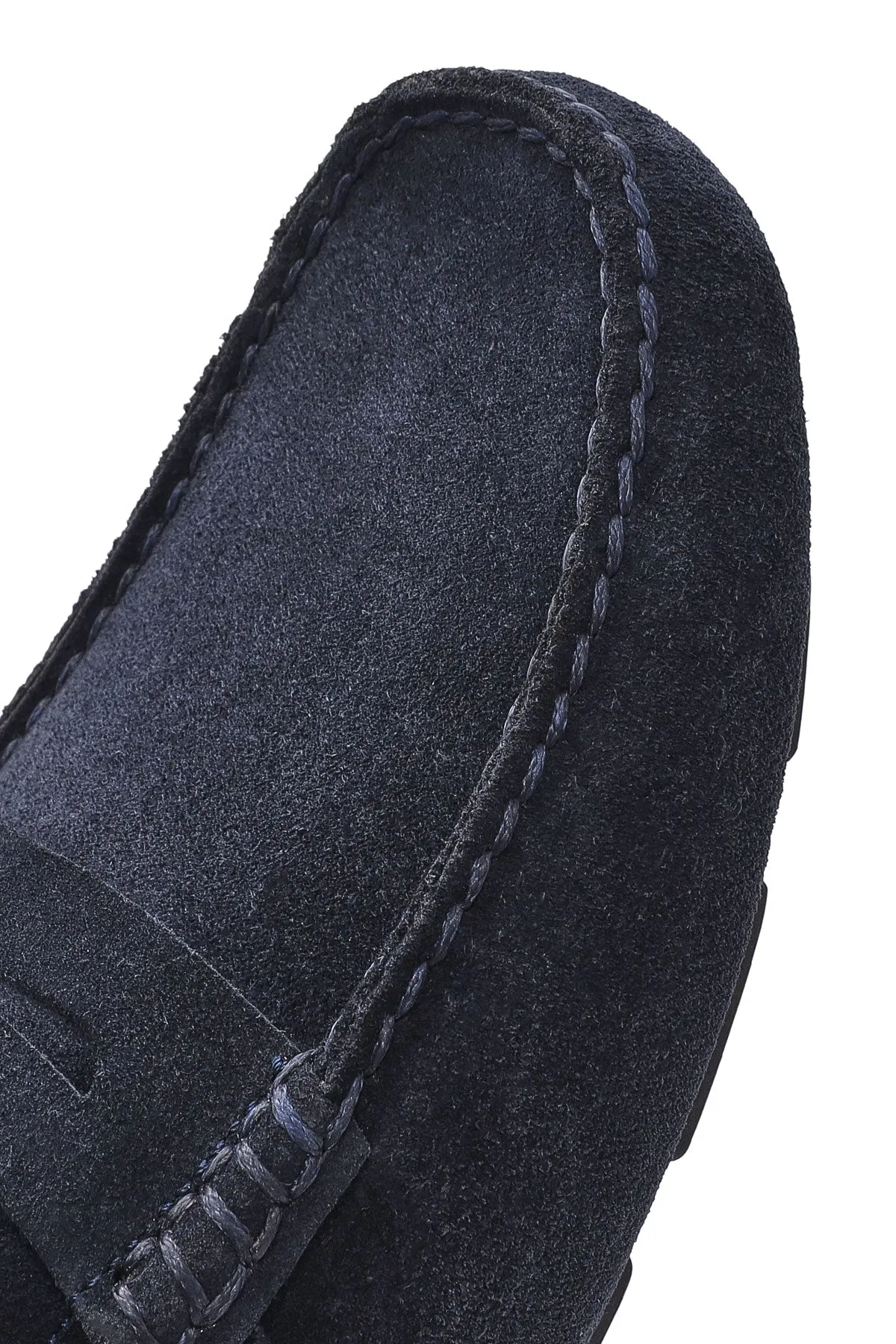 Erkek Lacivert Süet Deri Loafer