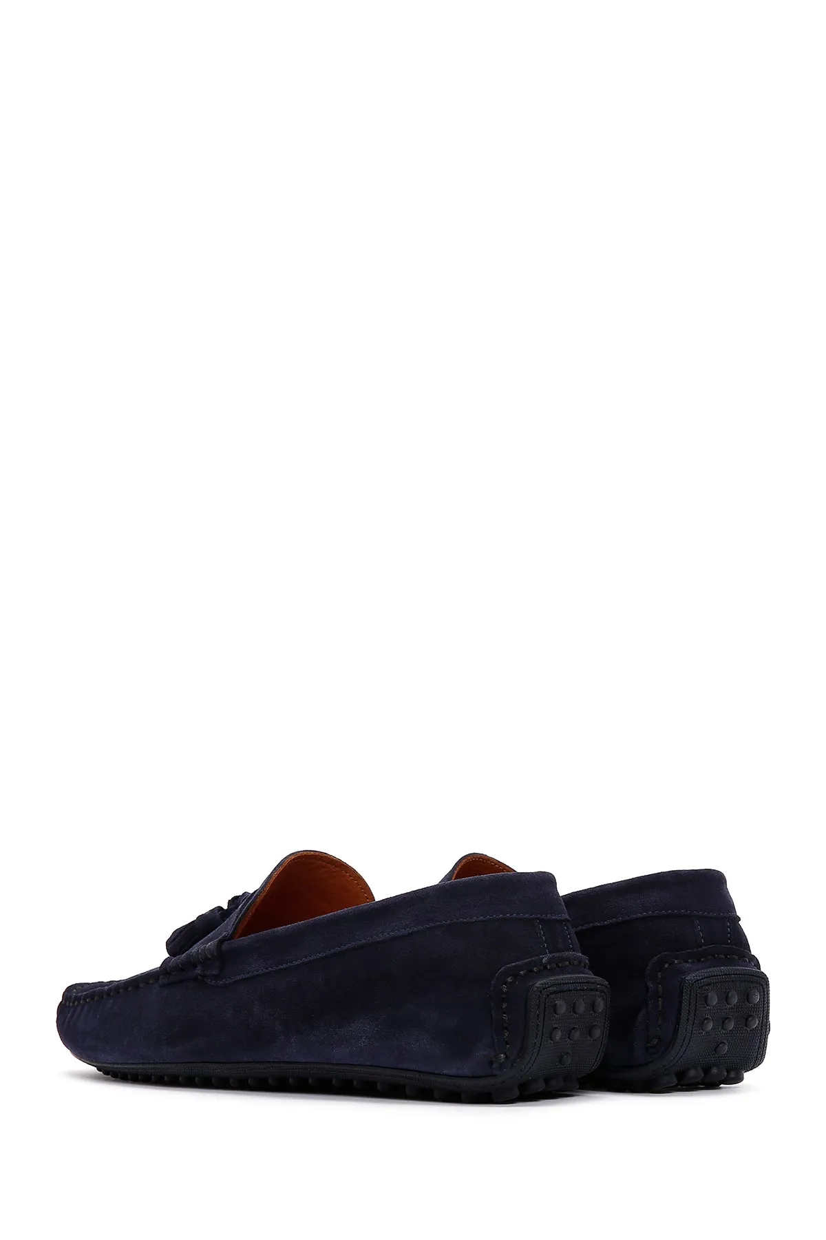 Erkek Lacivert Süet Deri Loafer