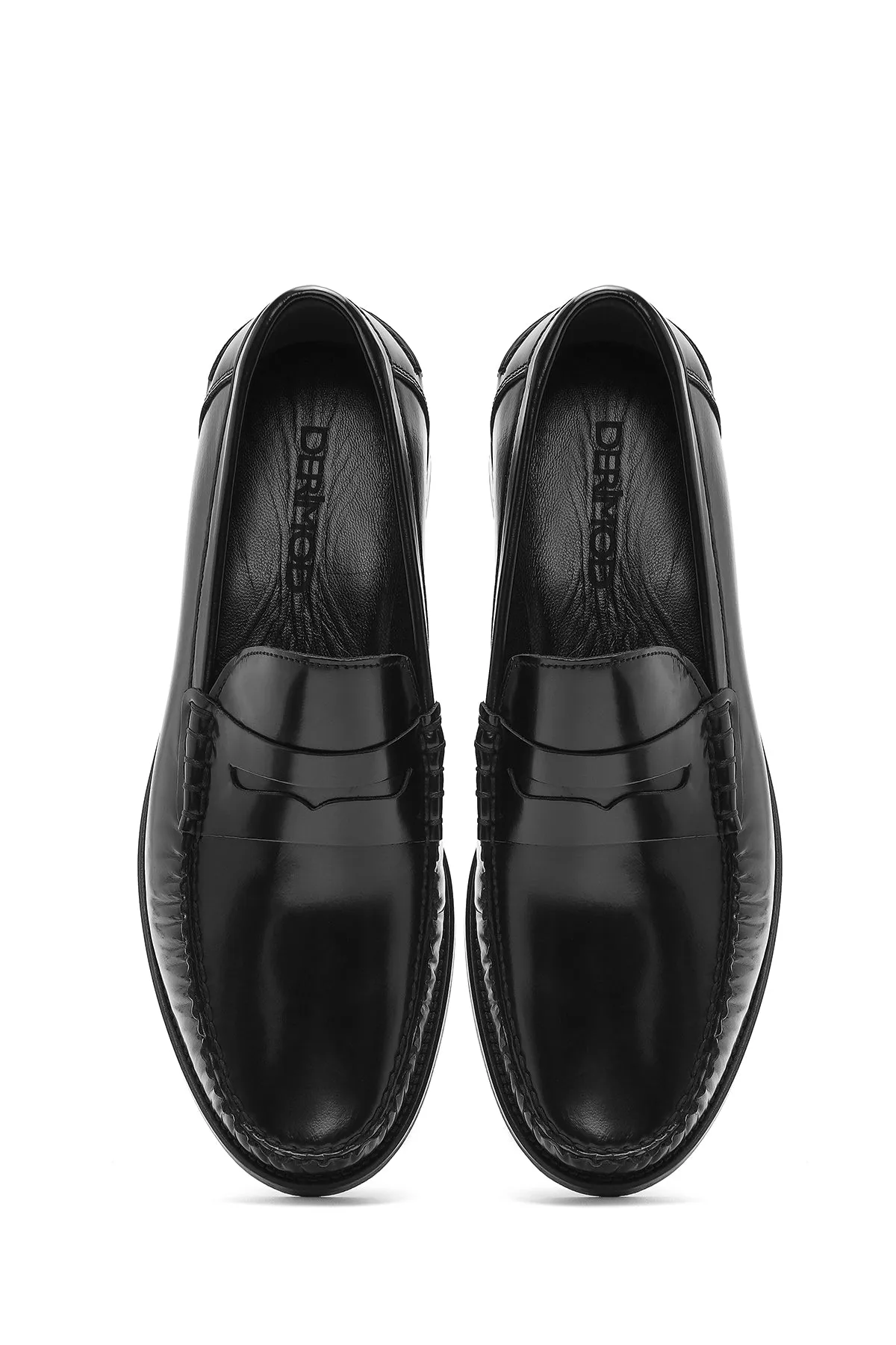 Erkek Siyah Deri Klasik Loafer