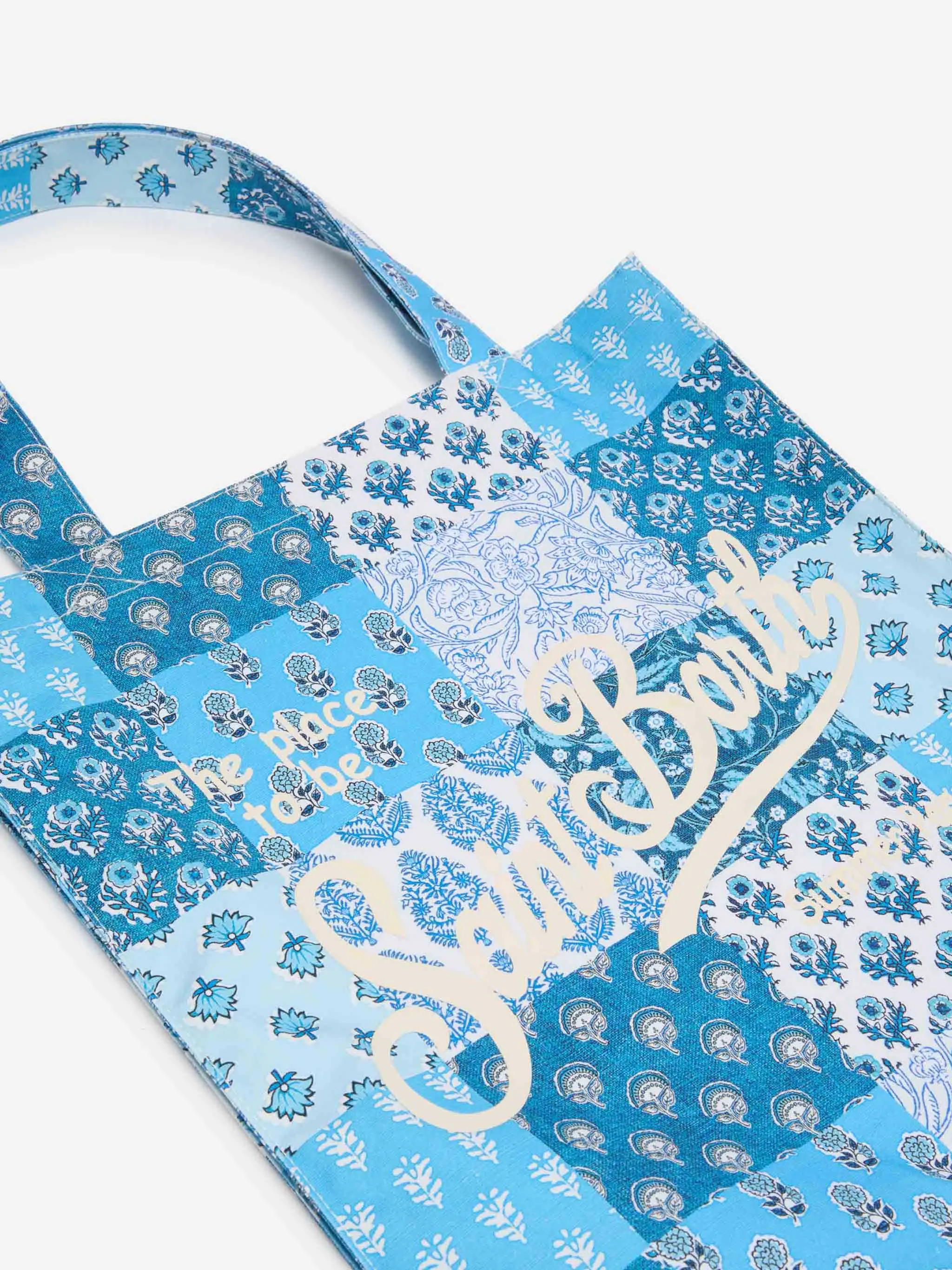 Essential flat cotton flower Bag with Saint Barth logo