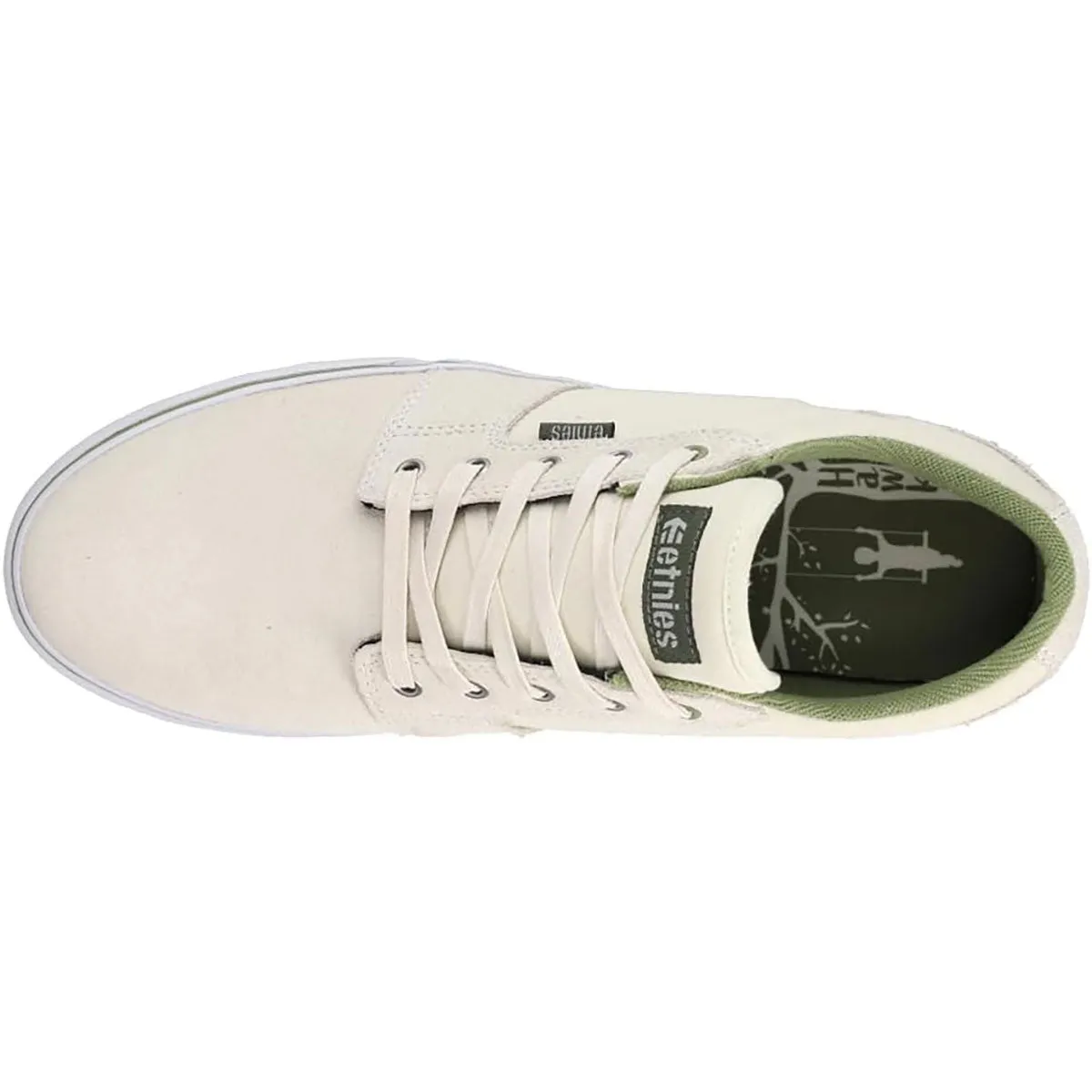 Etnies Men's Barge LS White/Green Low Top Sneaker Shoes (167)