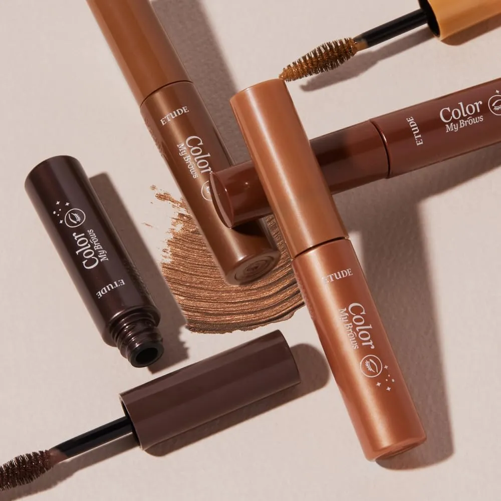 ETUDE Color My Brows Big Size - Light Brown (9g) | Beeswax & Carnauba Wax | Eyebrow Mascara, Quickly Fixing Natural Eyebrow Makeup with Care Effect | Korean Makeup, Kbeauty
