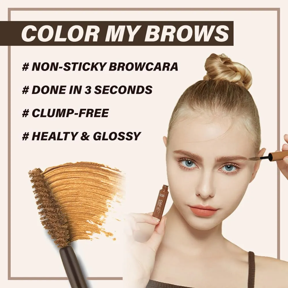 ETUDE Color My Brows Big Size - Light Brown (9g) | Beeswax & Carnauba Wax | Eyebrow Mascara, Quickly Fixing Natural Eyebrow Makeup with Care Effect | Korean Makeup, Kbeauty