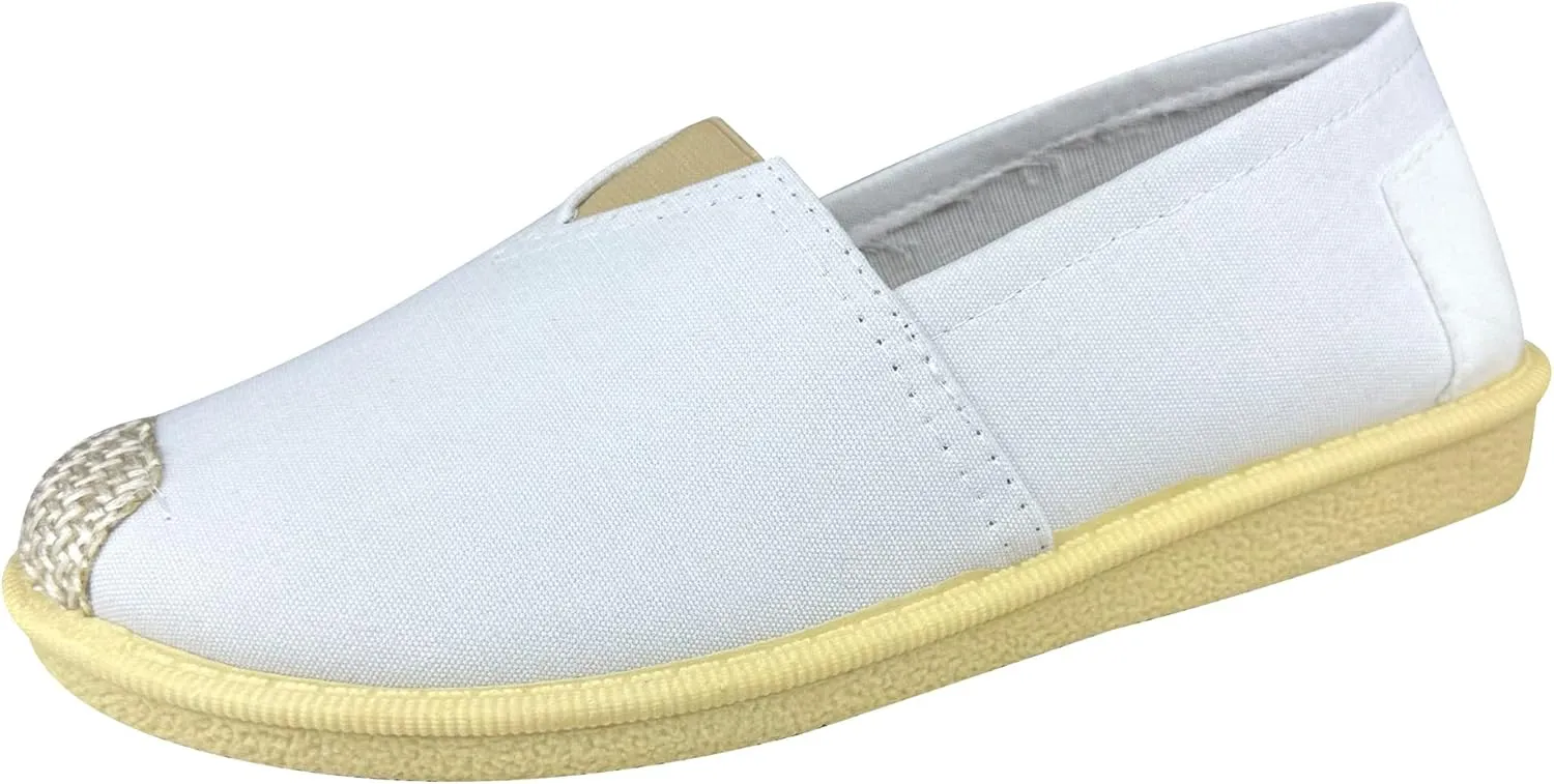 eYLun Women Loafers Slip On Shoes Canvas Flats Work Shoes Casual Comfortable Walking Shoes