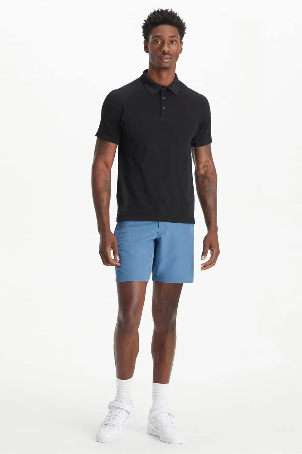 Fabletics Men's The Training Day Polo, Tennis, Golf, Performance, Breathable, 4-Way Stretch
