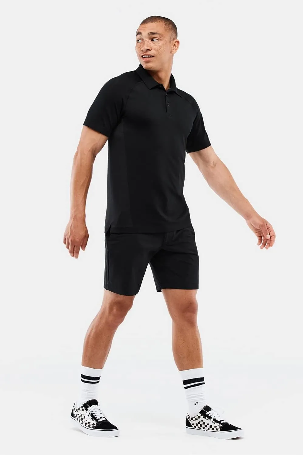 Fabletics Men's The Training Day Polo, Tennis, Golf, Performance, Breathable, 4-Way Stretch