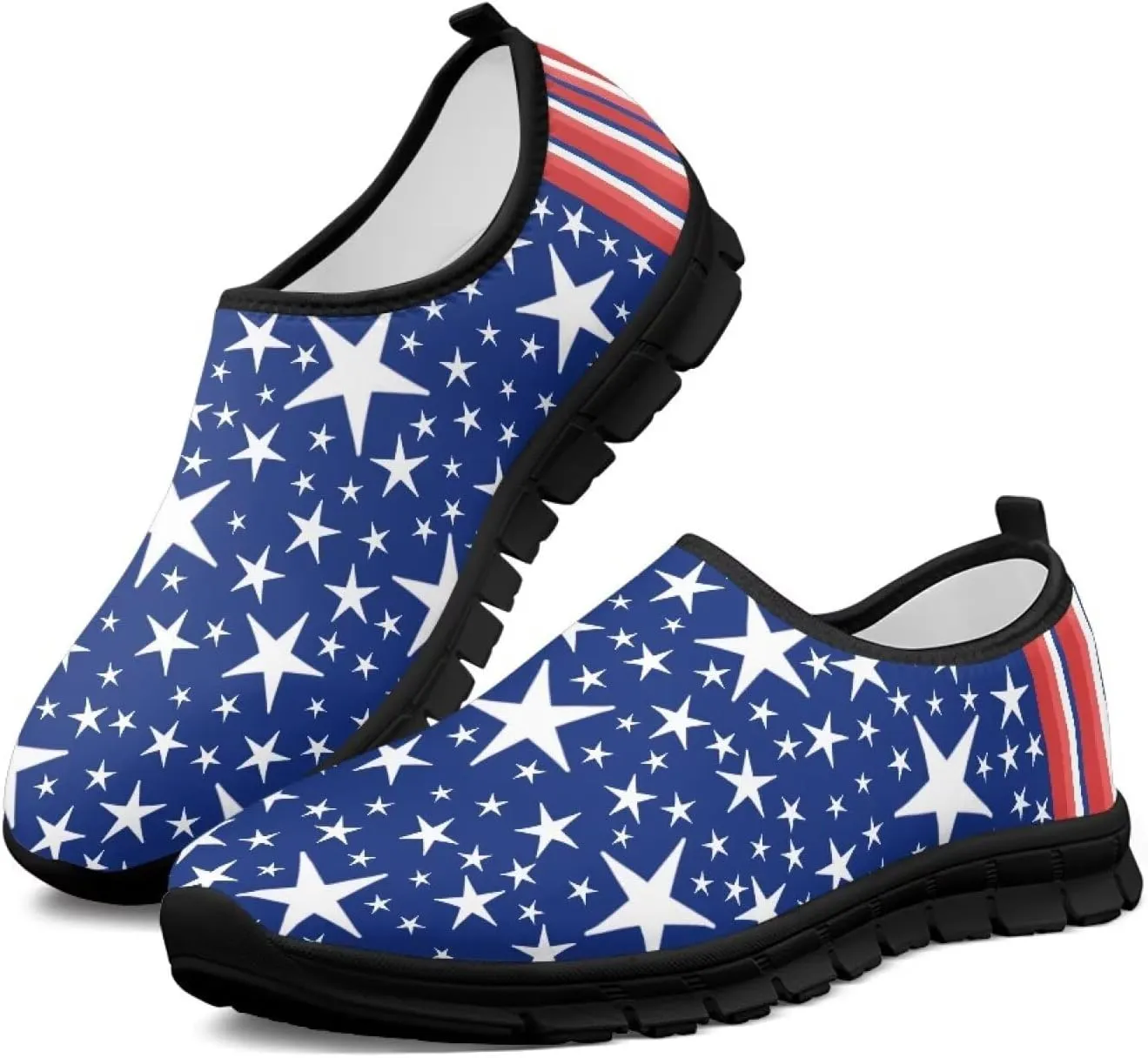 Fashion Walking Shoes for Woman Girls Comfortable Slip On Casual Shoe Light Soft Running Sneakers for Climbing Size 5.5-11.5 Black Sole