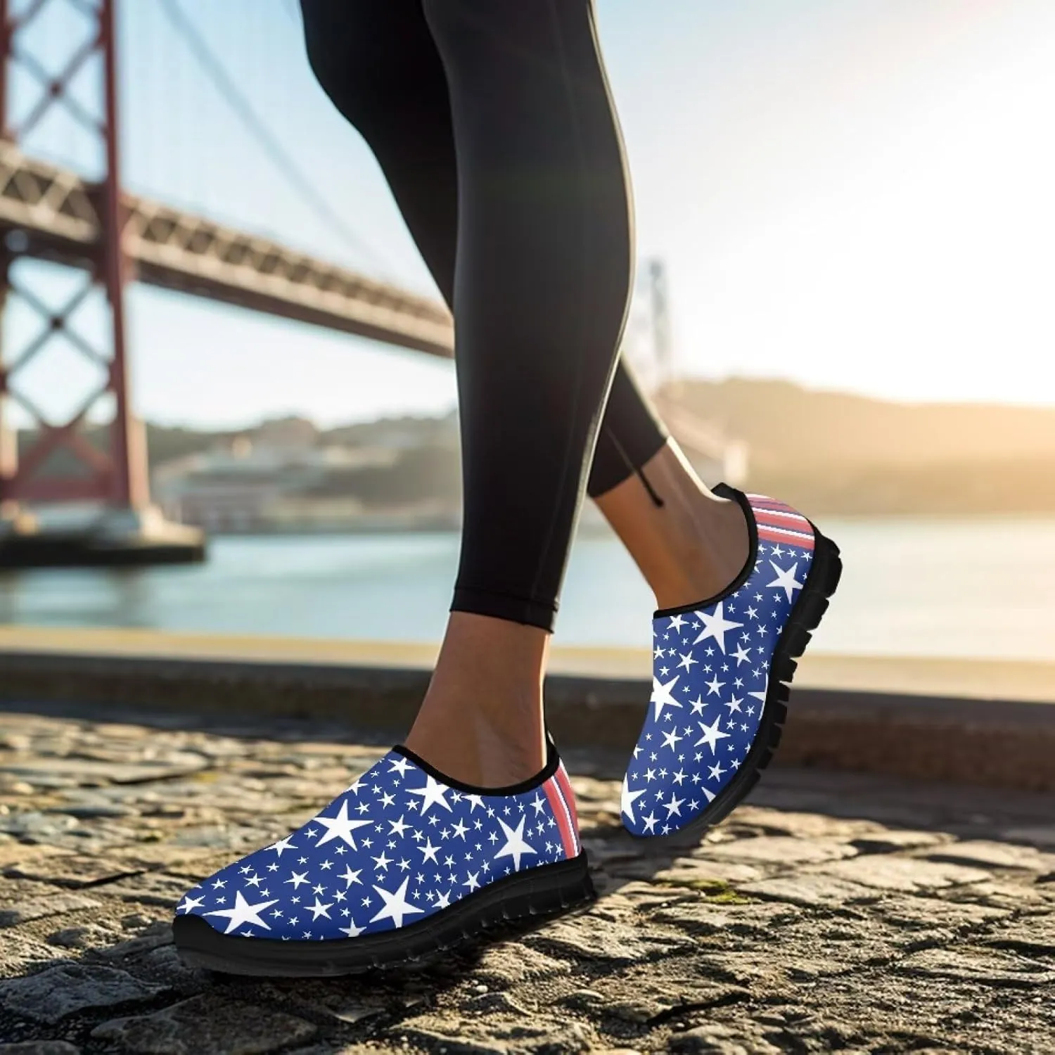 Fashion Walking Shoes for Woman Girls Comfortable Slip On Casual Shoe Light Soft Running Sneakers for Climbing Size 5.5-11.5 Black Sole