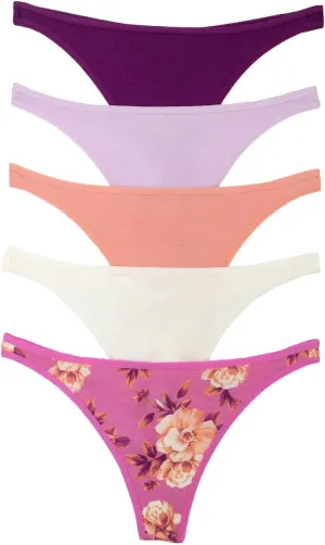 Felina | So Smooth Modal Low Rise Thong | Panties | 5 Pack