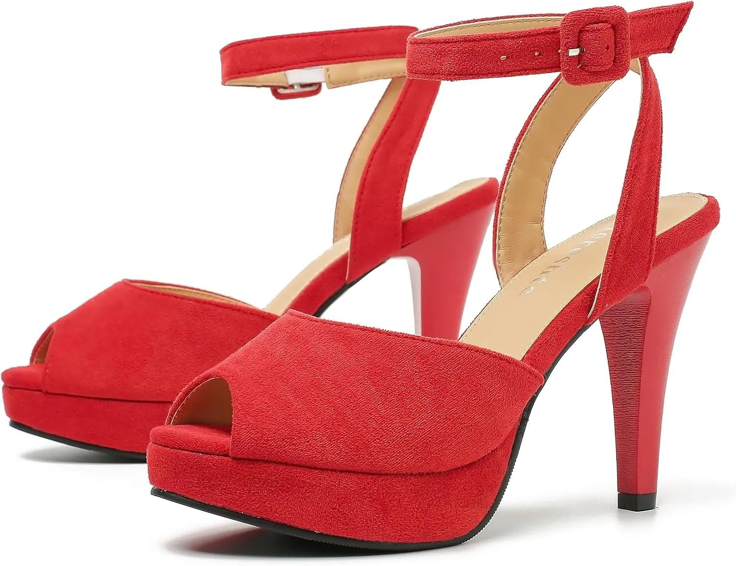 fereshte Women's High Heels Platform Sandals Ankle Strap Slingback Dress Sandal Pump Shoes