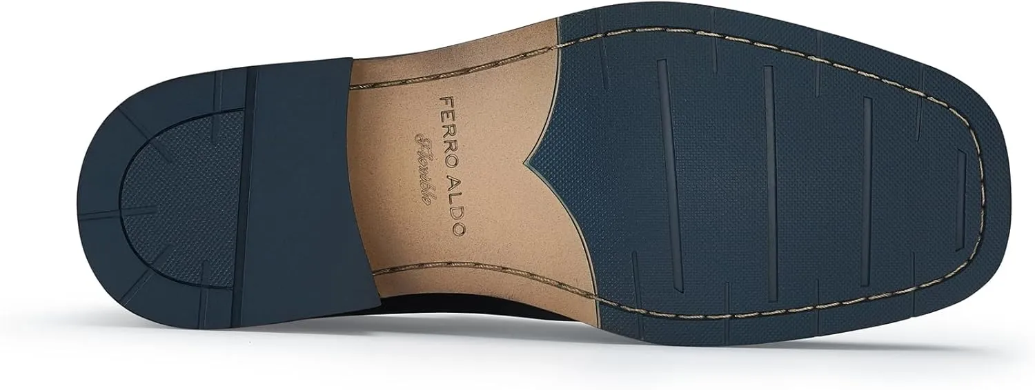 Ferro Aldo Alvin MFA19696 Men's Plain Square-Toe Derby Dress Shoes
