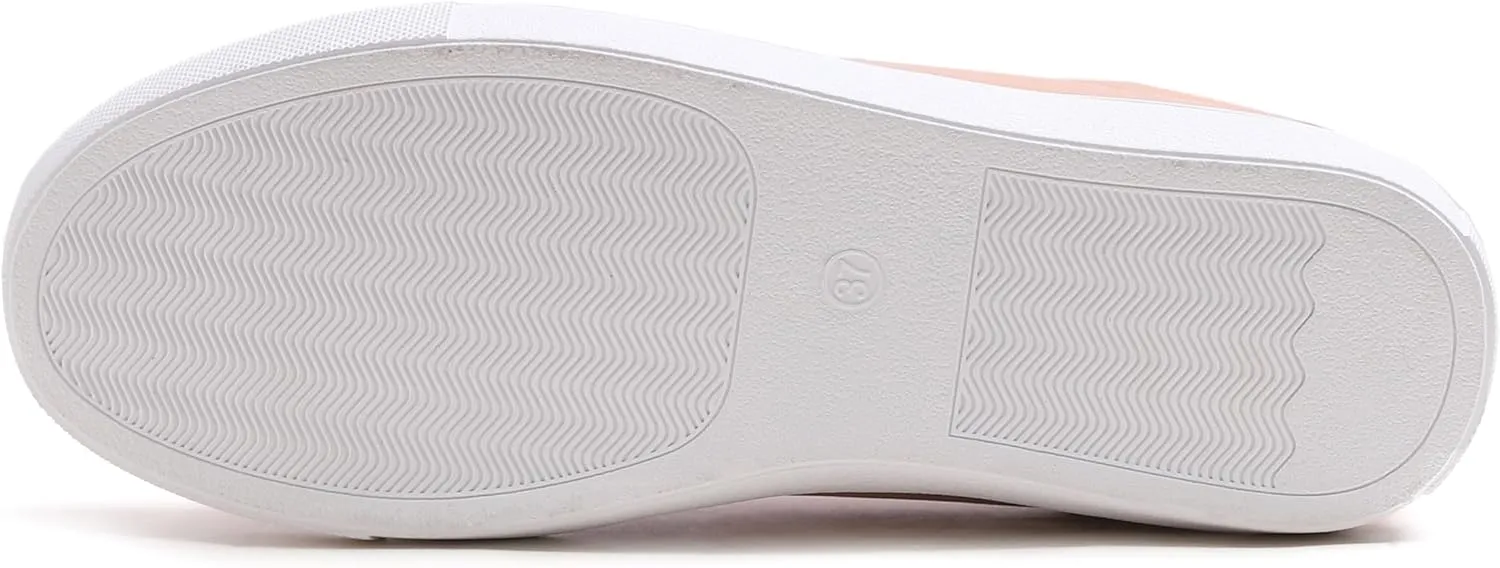 FEVERSOLE Women's Fashion Lightweight Spring Summer Vegan Leather Sneaker Casual Comfort Walking Shoes